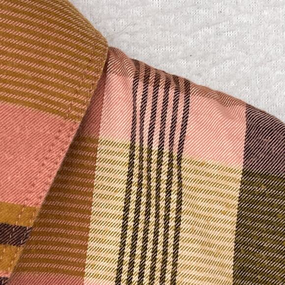 MADEWELL Shirt Women S Flannel Classic Ex-Boyfriend Seconda Plaid Button Up Pink - Picture 7 of 14